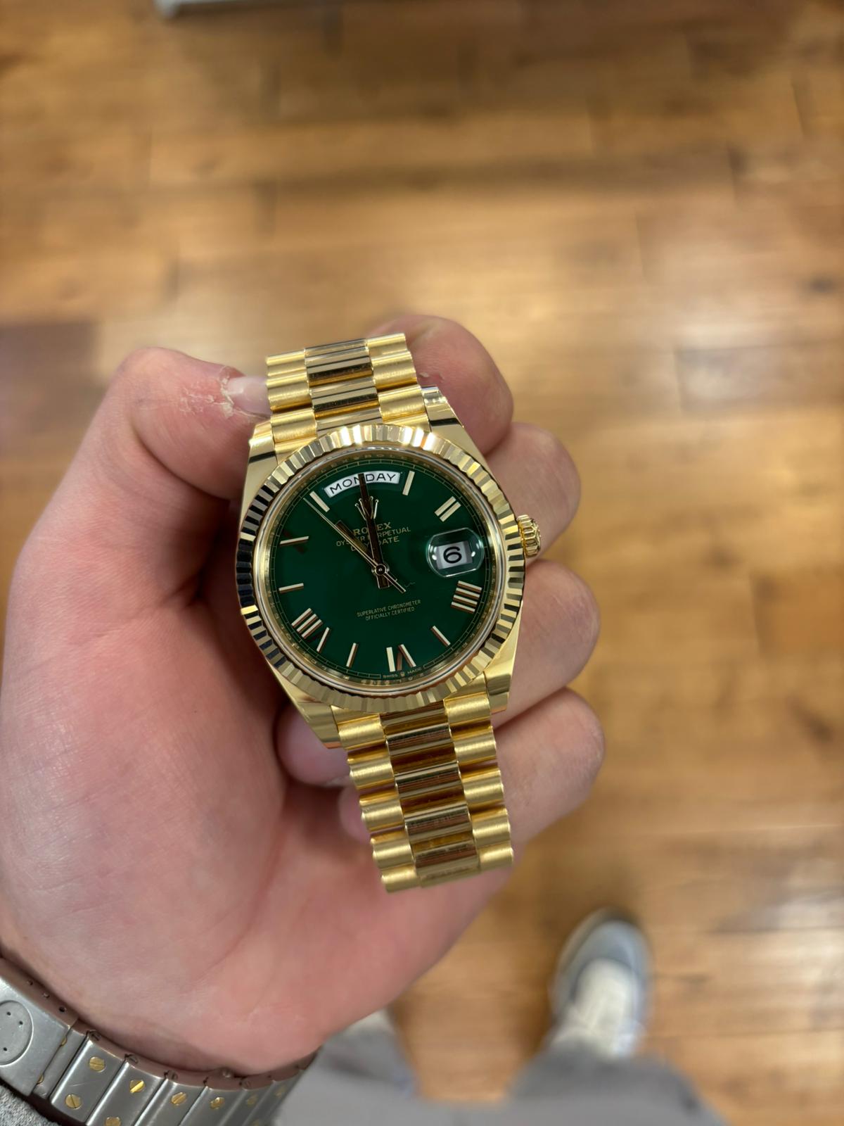 Rolex Day-Date President in hand